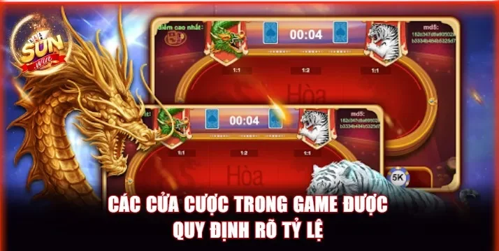 Các cửa cược được quy định rõ tỷ lệ 
